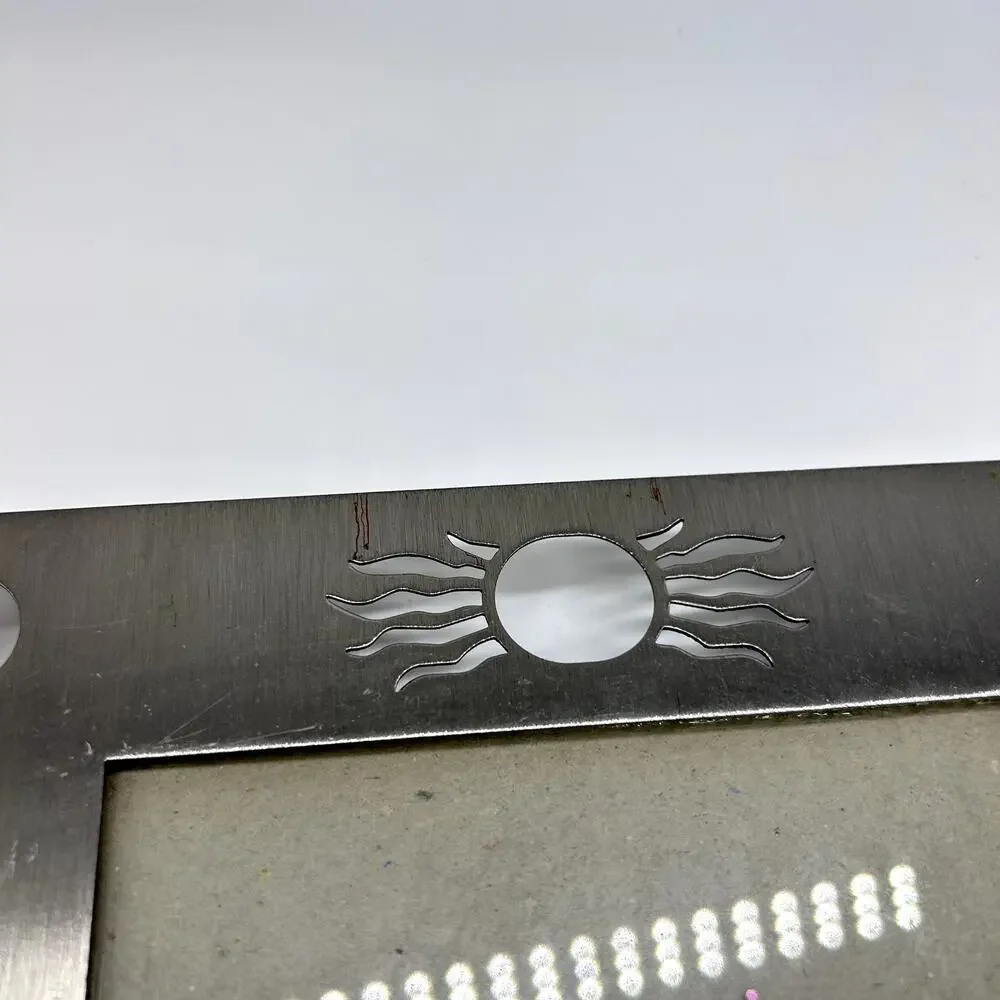 Vintage Moon Sun Photo Frame Navy Silver Tone Celestial Boho Picture Home Decor